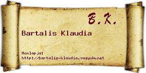 Bartalis Klaudia névjegykártya