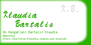 klaudia bartalis business card